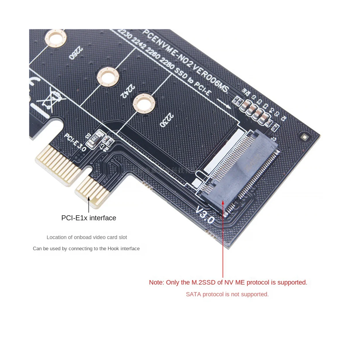 مهايئ M.2 PCIe ، بطاقة توسيع M.2 إلى PCI E3.0 X1 ، M2 SSD NGFF NVME (مفتاح M) إلى PCIe 3.0x1 لفتحة PCI المكتبية
