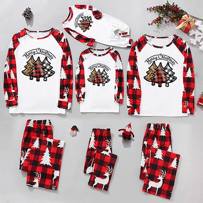 New Year Mother Daughter Clothes Christmas Costume Women Men Kids Pajamas Suit Baby Romper Christmas Family Matching Outfits