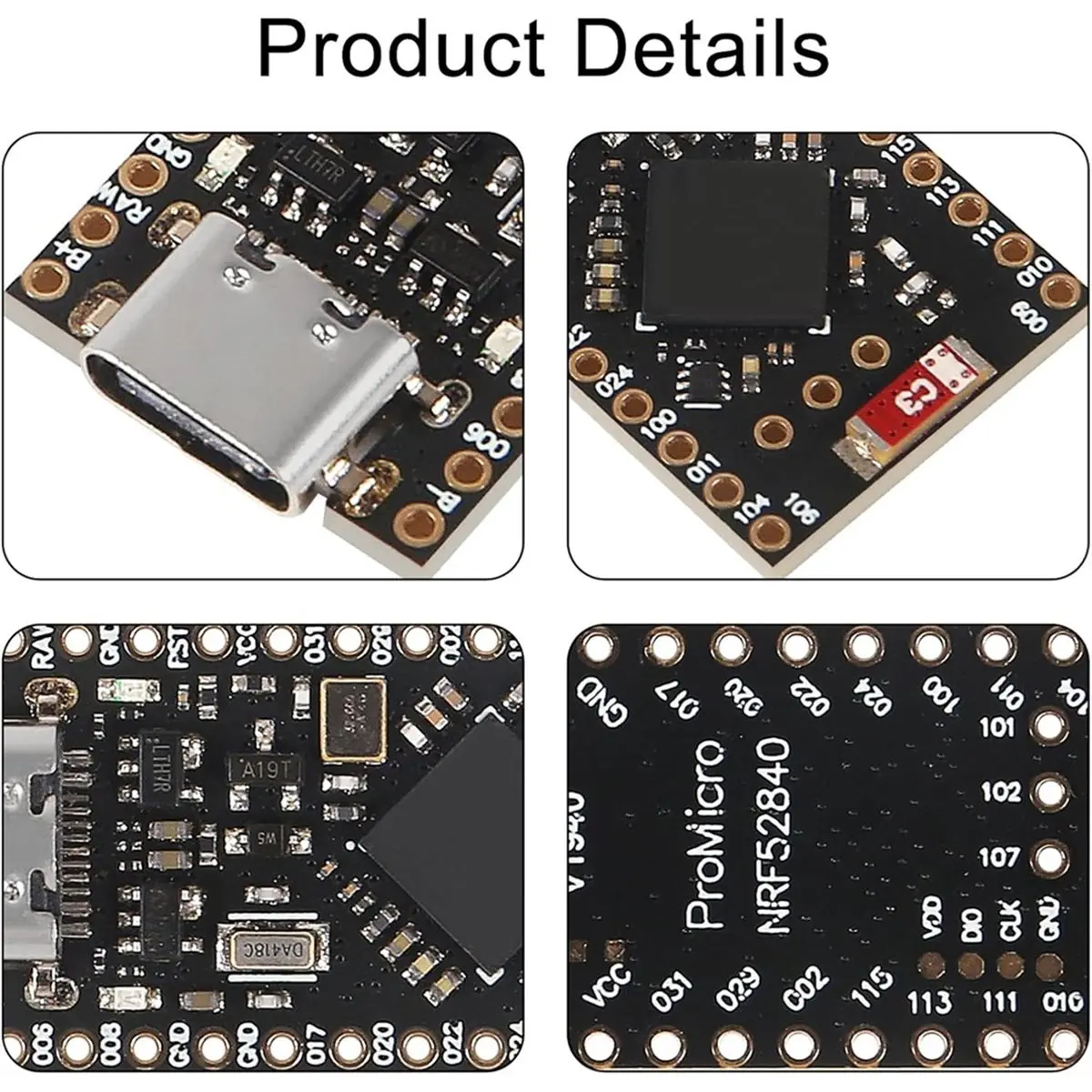 Carte de développement ABGN Pro Micro NRF52840, Bluetooth, Type-C, pour IDE - 5 pièces