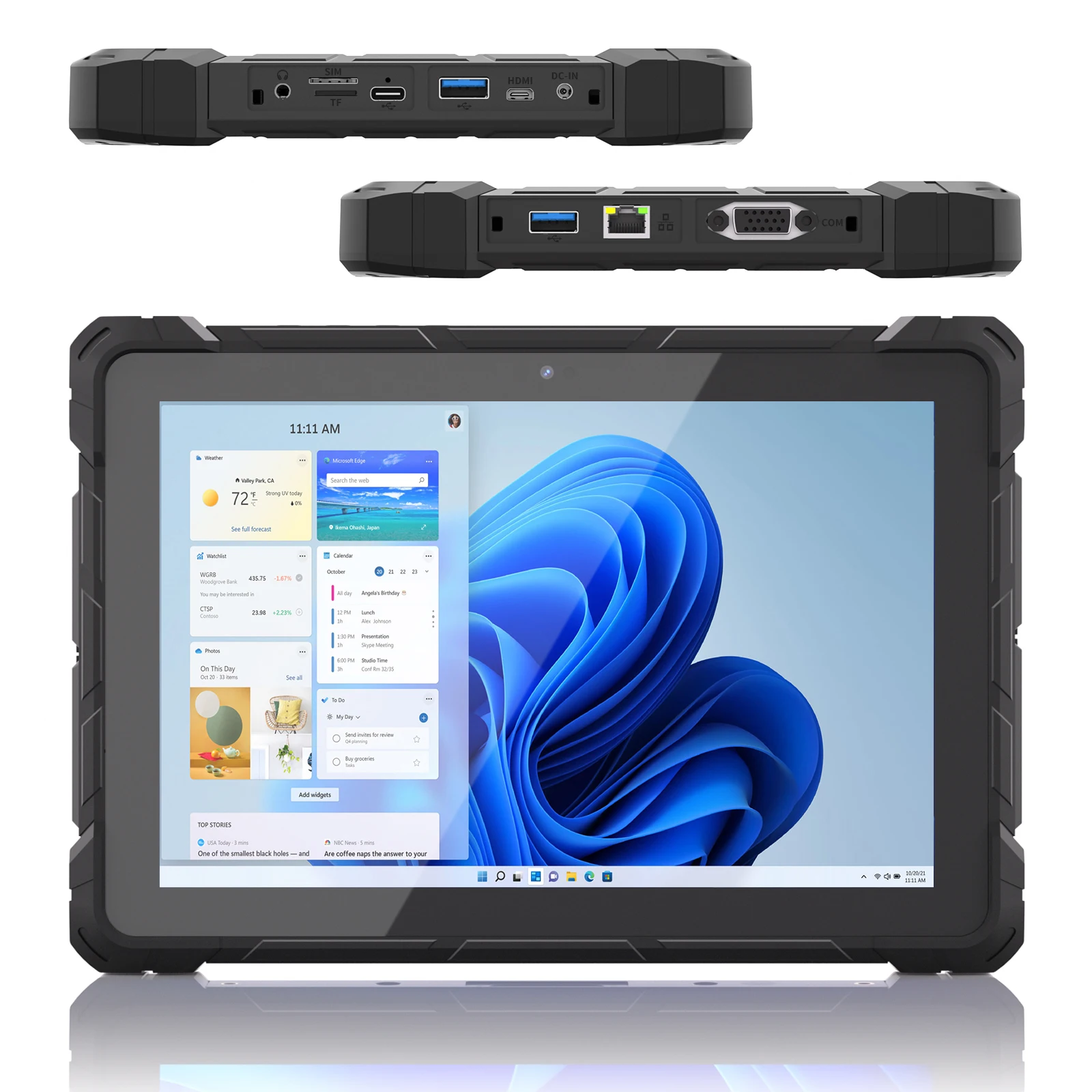 

10.1" Rugged Tablet Windows 11 Intel N4120 8GB/128GB WIFI 16000mAh IP67 HDMI COM RS232 Scanner Industrial Tablet PC