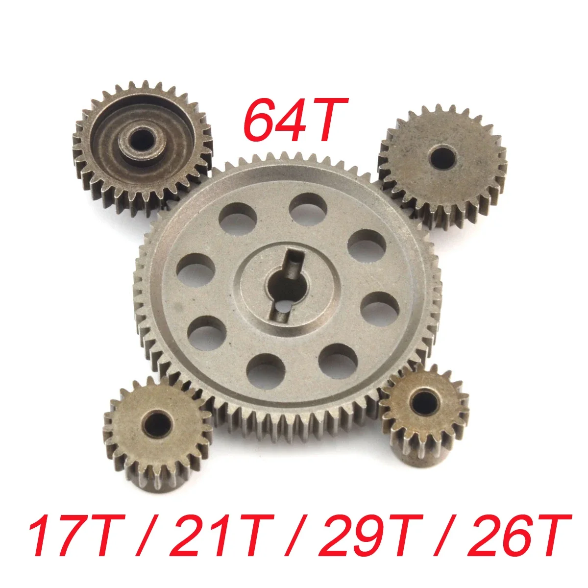 

HSP 11184 Metal Diff Main Gear 64T 11181 Motor Pinion Gears 17T 19T 21T 23T 26T 29T For 1/10 RC Parts HSP Himoto Redcat 94111