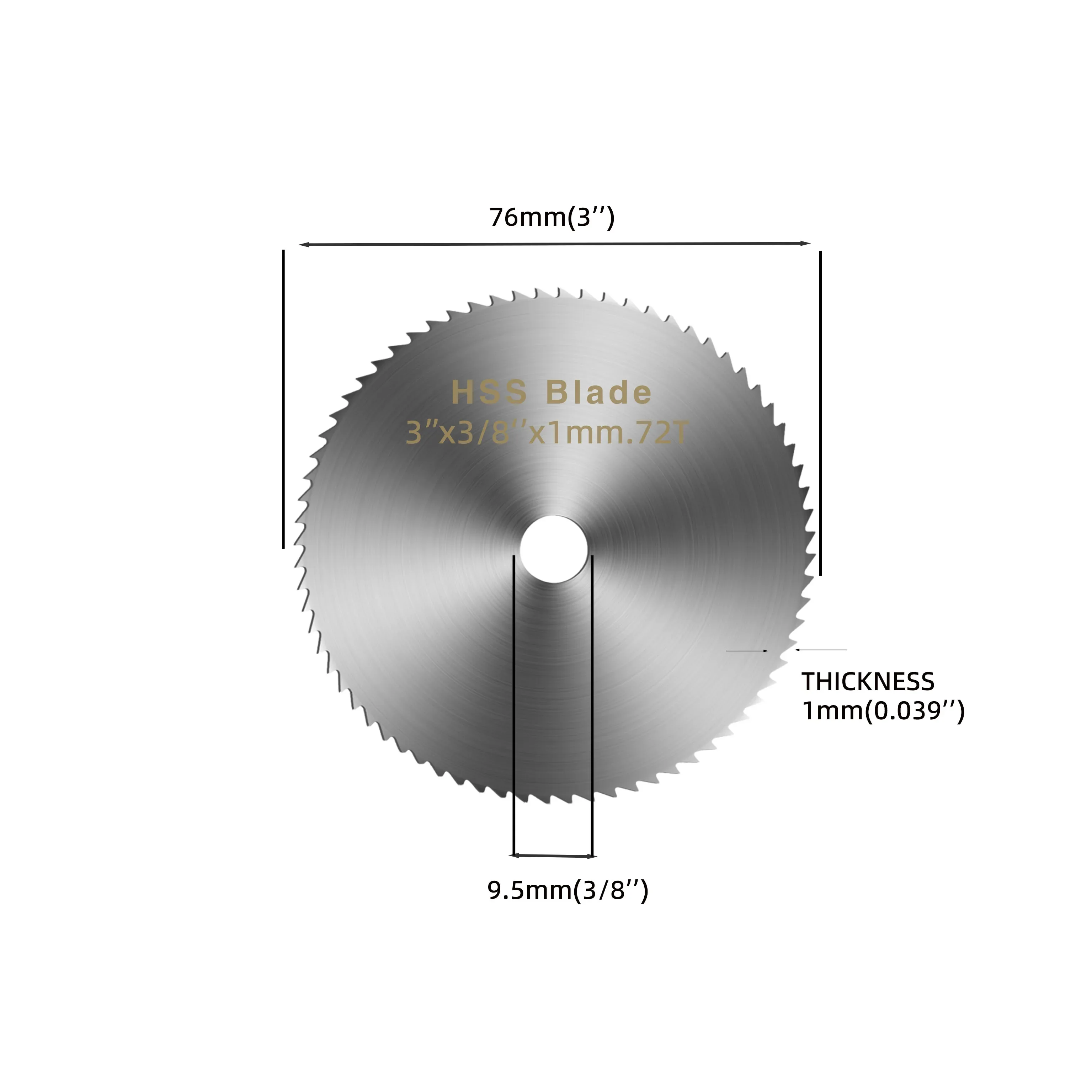 Imagem -02 - Hss Circular Saw Blade Disc Mini Fresadora Madeira Plástico Metal Telha Ferramenta Rotativa Alta Aço Inoxidável 40 mm 60 mm 75 mm 100 mm Pcs