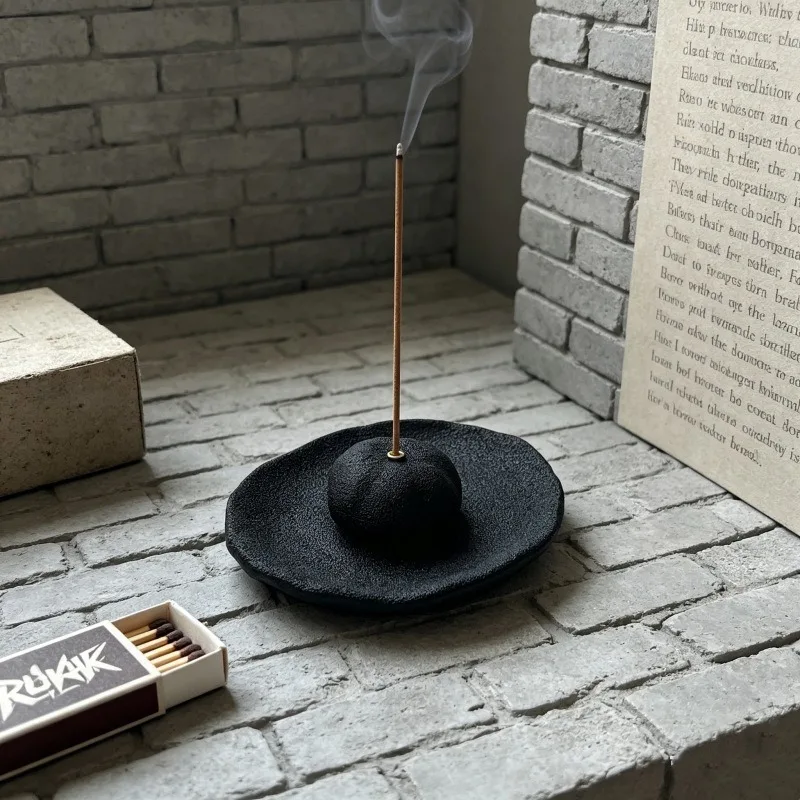 Wabi-Sabi Ceramic Incense Stick Holder Split Type, Handmade Aromatherapy Burner for Office Tea Table Desktop,Zen Home Decor Gift