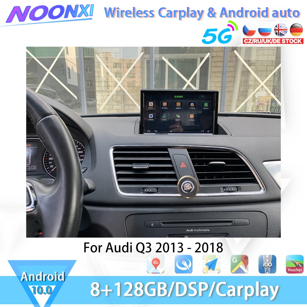 

Для Audi Q3 2013-2018 все в одном GPS автомобильный экран Аудио Интеллектуальная система Радио Bluetooth видеоплееры Carplay Android 10 8 + 128G