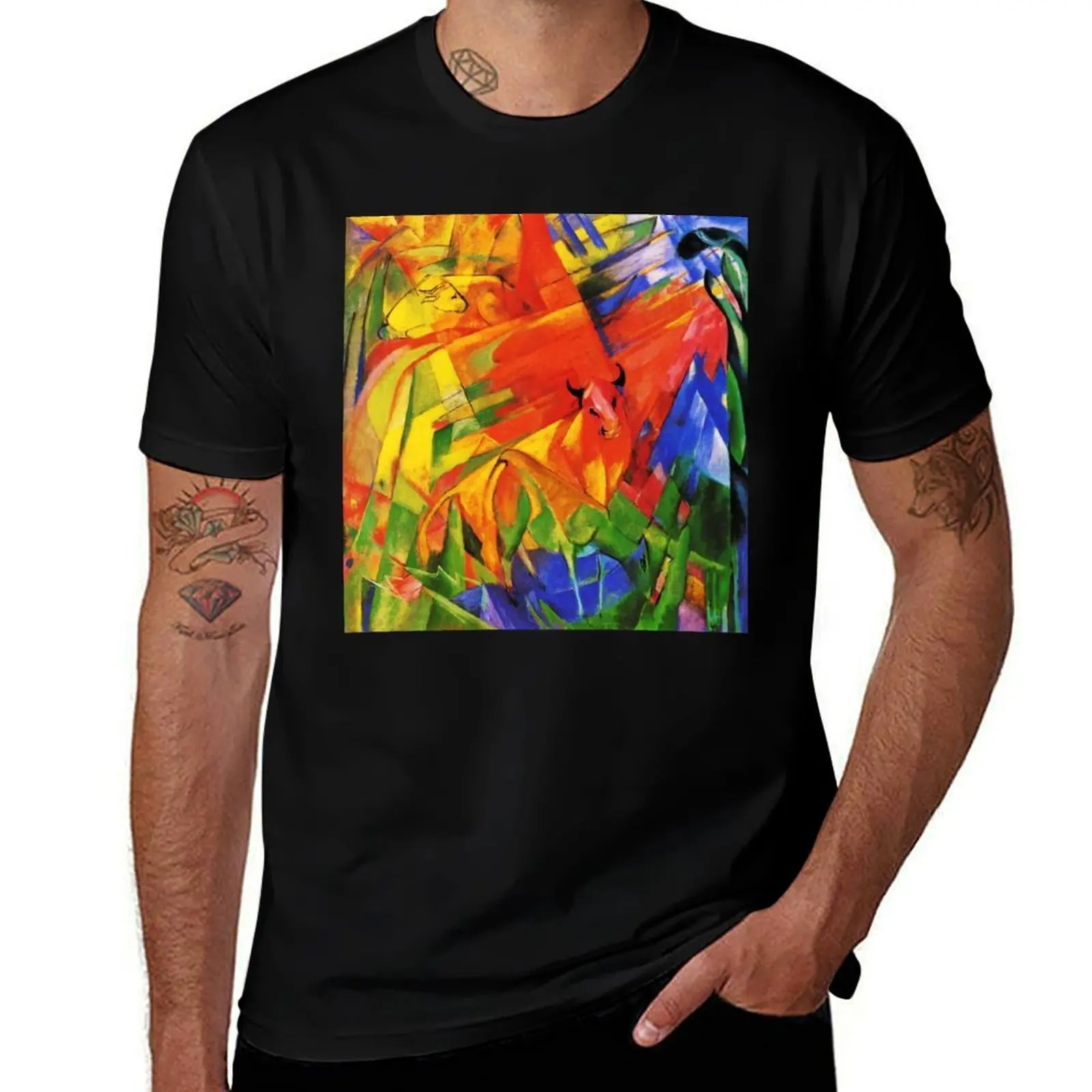 

Vintage Franz Marc Animals in Landscape 1914 T-Shirt All Weather Casual Short Sleeve
