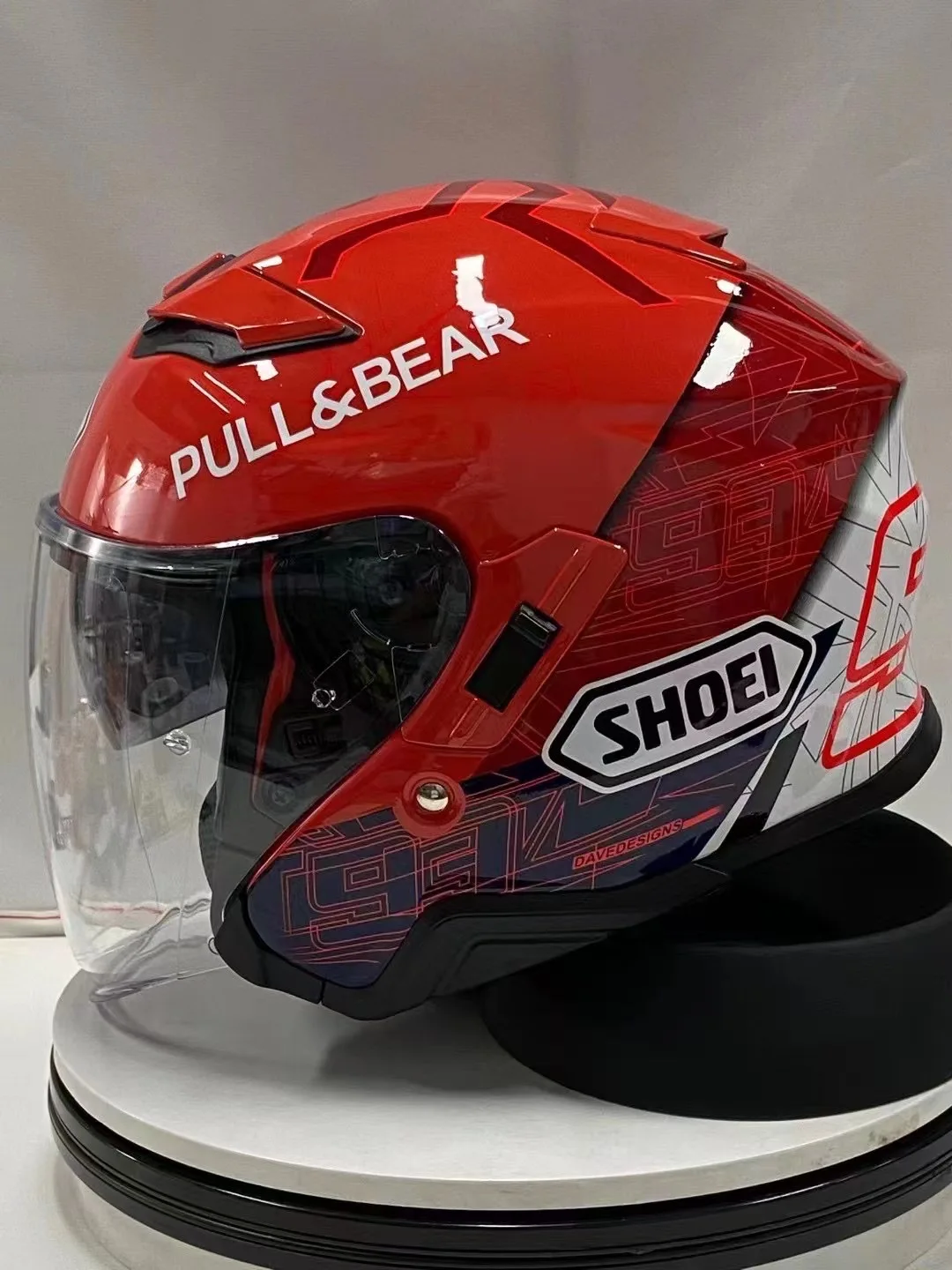 Open Face Helmet shoei J-CRUISE 3/4 Helmet red Double visor Matte Black Off Road Racing Motocross Motorcycle Helmet - Image 3