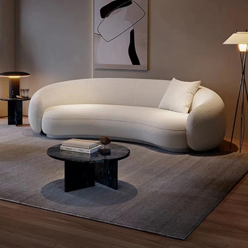 xx-Nordic Modern Minimalist Cashmere Cashew-shaped Curved Three Seat Creative Sofa Designer Internet-famous Model Beauty Salon*
