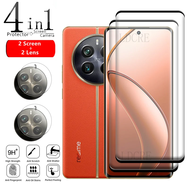 4-in-1 For Realme 12 Pro Plus Glass For OPPO Realme 12 Pro Plus Glass HD 9H Screen Protector For Realme 12 Pro Plus 5G Len Glass