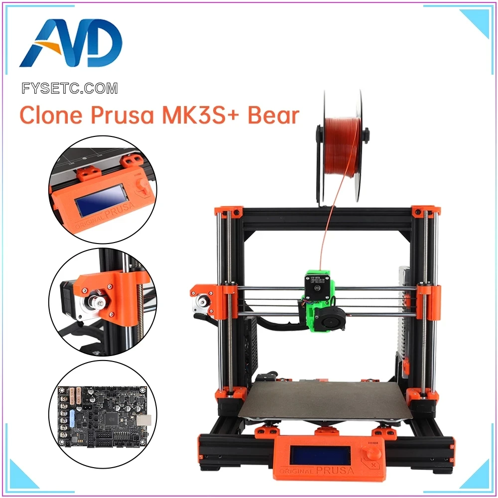 

Набор для 3D-принтера Clone Prusa i3 MK3S + Bear V2.1, 250*250*210 мм