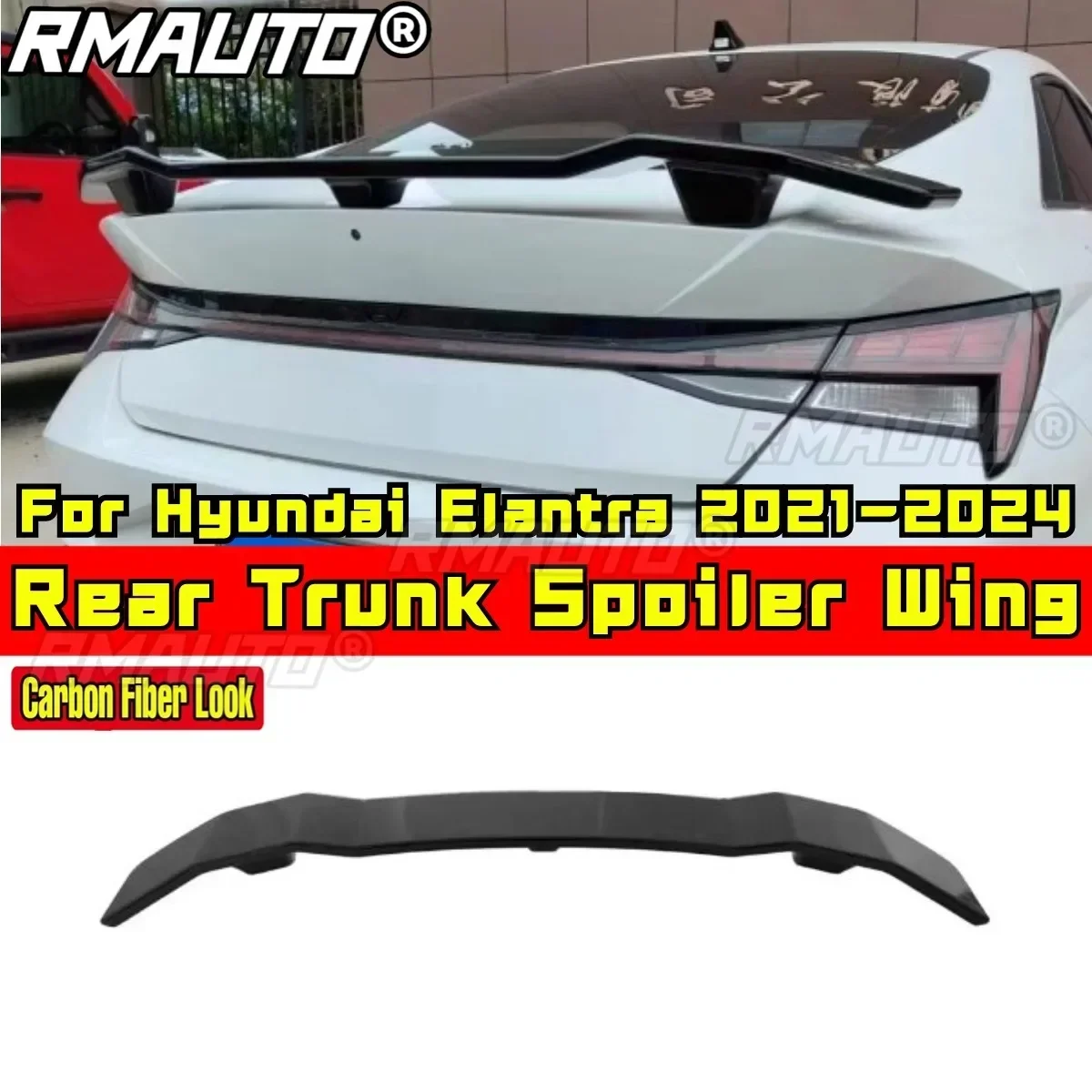 For Hyundai Elantra 2021-2024 Rear Trunk Spoiler Wing Car Rear Spoiler Rear Roof Wing Spoiler Body Kit Car Accessories