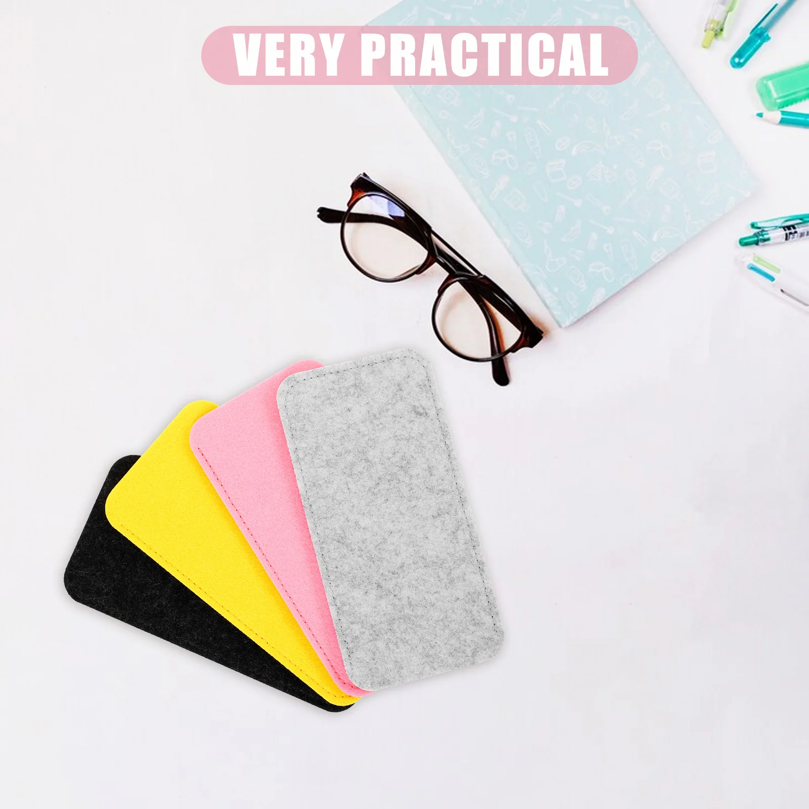 

4Pcs Felt Glasses Pouch Soft Eyeglasses Case Sunglasses Sleeve Reading Storage Bag Glasses Pouch Soft Eyeglass Cases for Women