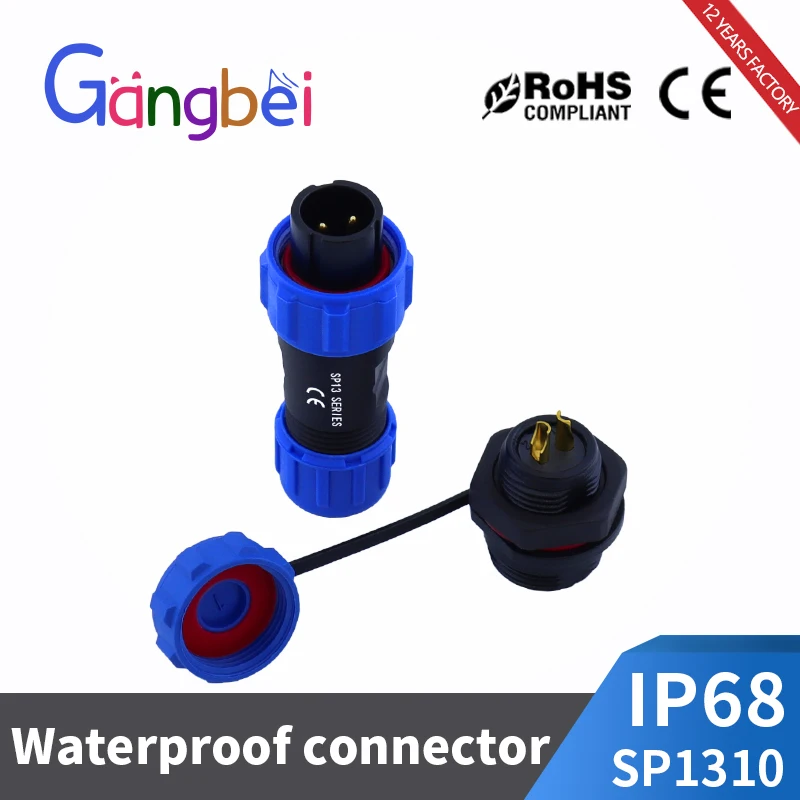 SP13 IP68 waterproof connector male plug & female socket 2/3/4/5/6/7/9 pin panel Mount wire cable connector aviation plug GBDQA