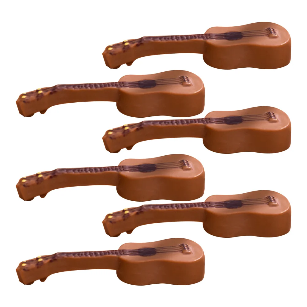 

6 Pcs Decoration Mini Decorative Accessory Guitar Models Small Ornaments Miniature House Accessories Dollhouse Guitars Creative