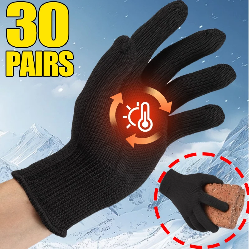 

3/30 пар рабочих перчаток, противоскользящие, устойчивые к истиранию для мужчин и женщин, сверхпрочные варежки, тонкие, толстые, очень толстые, прочные защитные перчатки