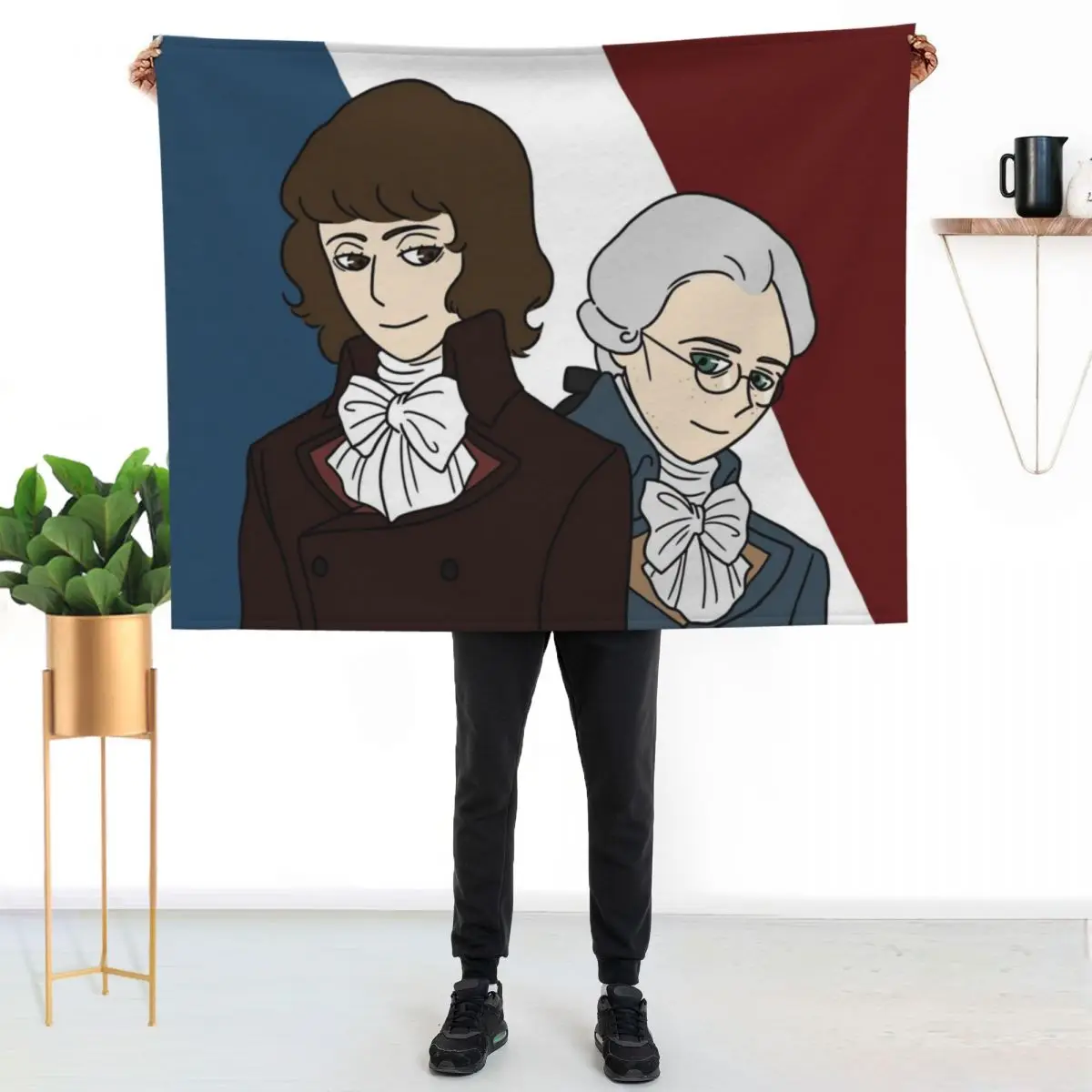 Saint-Just & Robespierre Throw Blanket couch cozy soft plush fuzzy picnic outdoor blanket