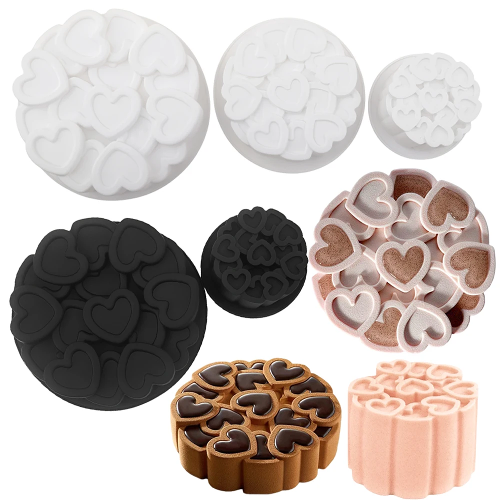 Single Rotating Heart Mousse Cake Silicone Mold Valentine's Day Chocolate Dessert Mold French Pastry Baking Mold