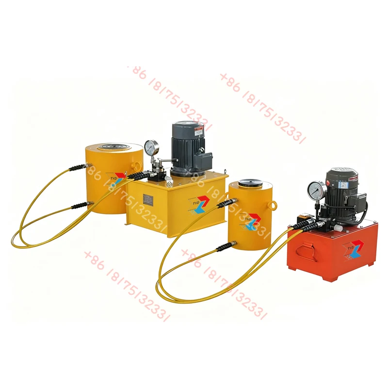 Cilindro Hidráulico Eléctrico de 50-100 Toneladas, de Doble Efecto y Carrera Extendida, Gato Hidráulico de Retracción Rápida con Retorno Hidráulico