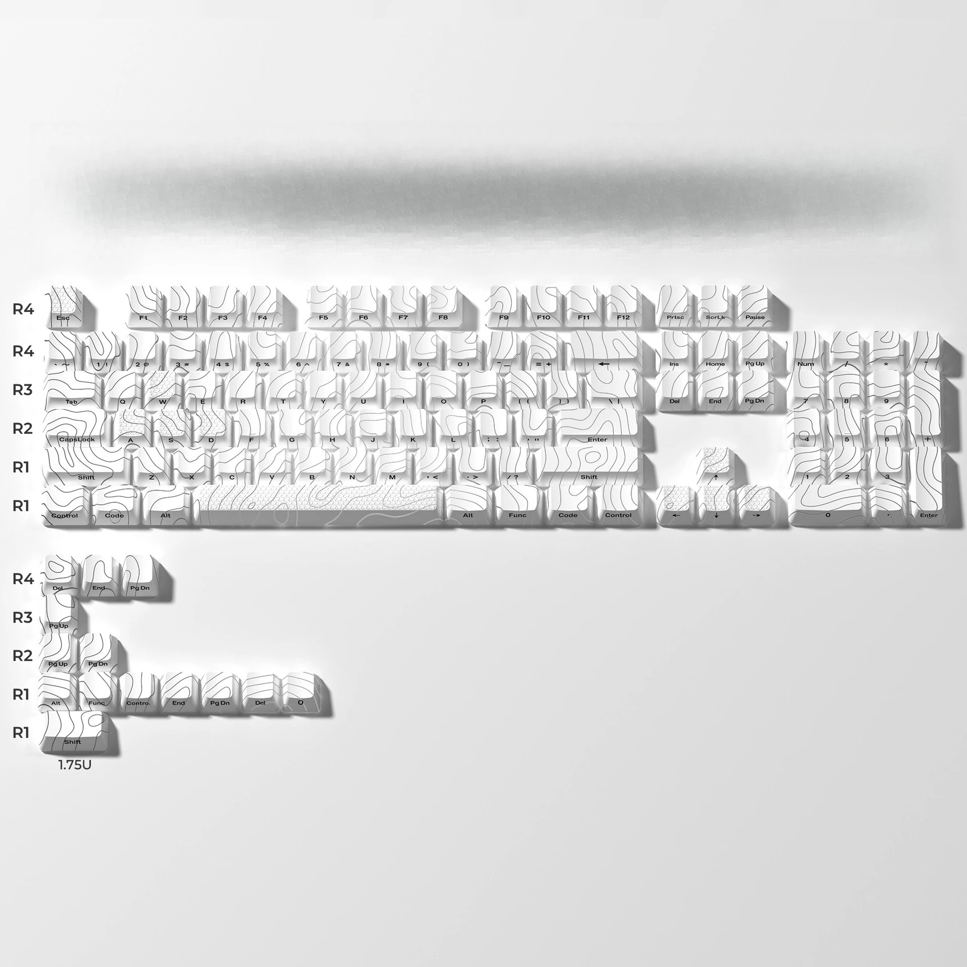 Keycap Ukiyo-e-painted ice crack light-transmitting keycap side engraved IMD keycap