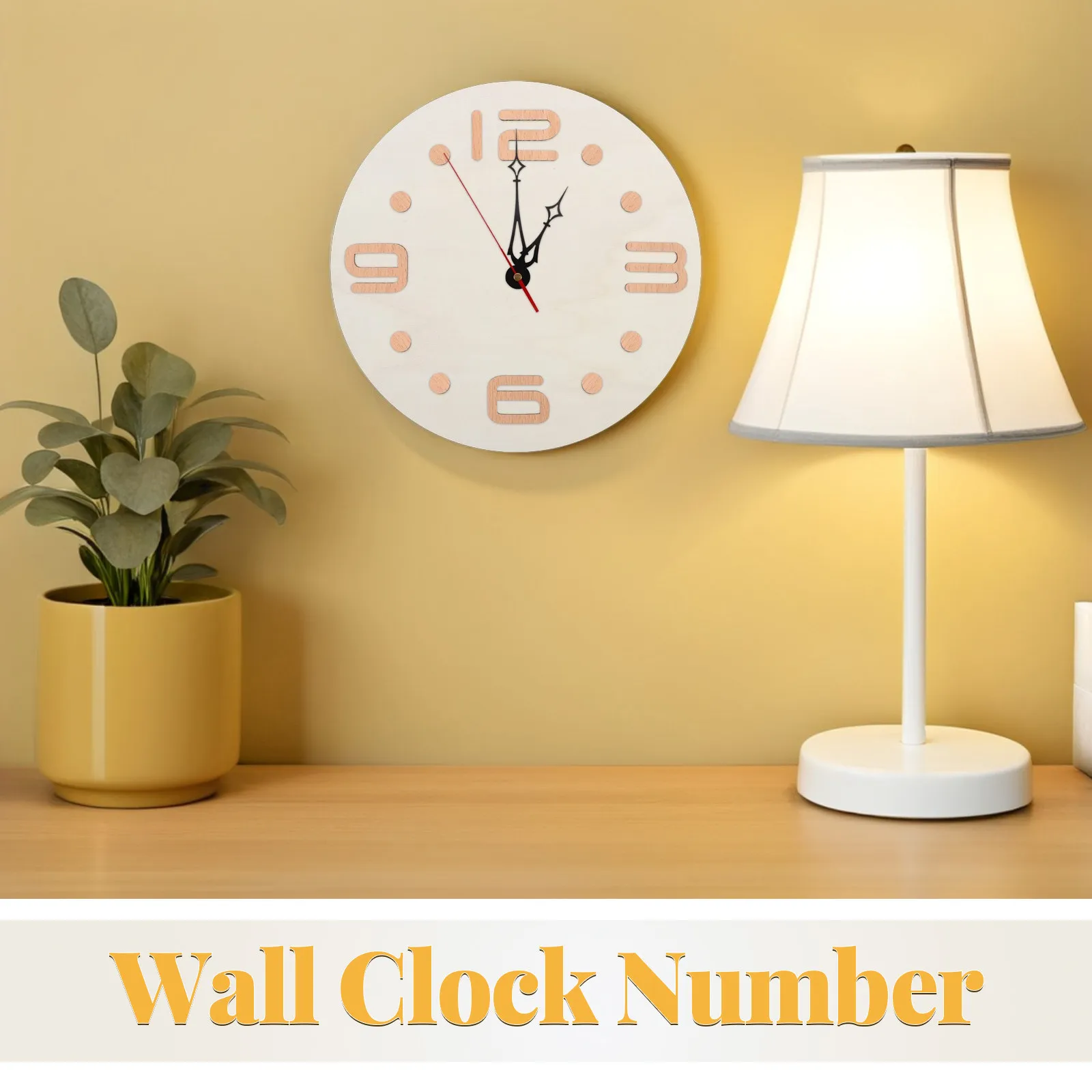 1 Set Wooden Clock Number 3D Arabic Number Digits & Points Replacement Parts Wall Clock Accessory for Arts DIY Home Office Decor view 5