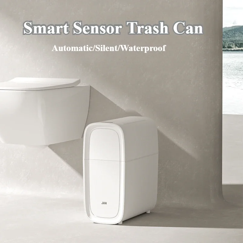 Smart Sensor Trash Can Household Automatic Toilet bin Living Room with Lid Electric Narrow Slit Bathroom Kitchen Waste Basket