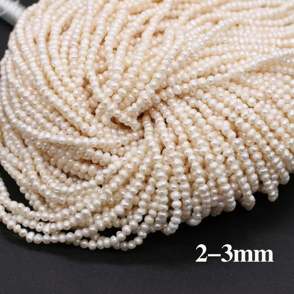 

Natural Freshwater Pearls Potato Shape White Pearls Loose Beaded for Making Jewelry Necklace Bracelets Accessories Size 2-3mm