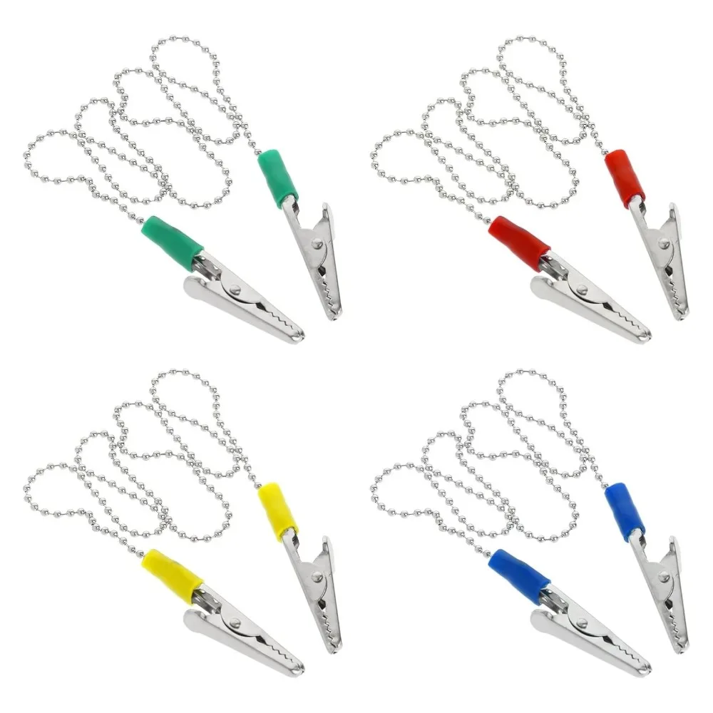 Dental Bib Clips Napkin Clip Reusable Napkin Holder Silver Clip to Hold Napkin Dental Flexible Napkin Chain Bib Holder for Adult