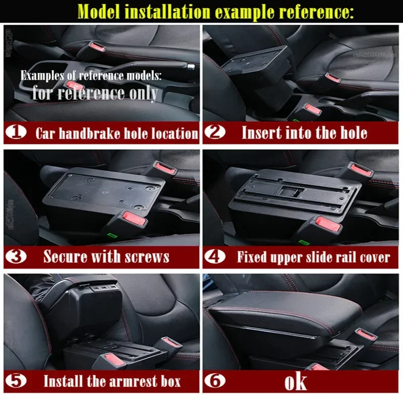 Auto-Armlehnenbox für Volkswagen VW Touran Caddy Zentrale Aufbewahrungsbox USB-Anschluss Innenraum-Spezialzubehör Nachrüstung Auto-Zubehör – Detail 30