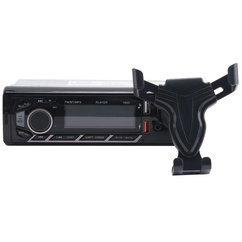 

A60E-Car Radio Bluetooth Single Din Car Stereo, 1 Din Car Audio With Phone Holder, Support FM/MP3/AUX/USB/TF Card