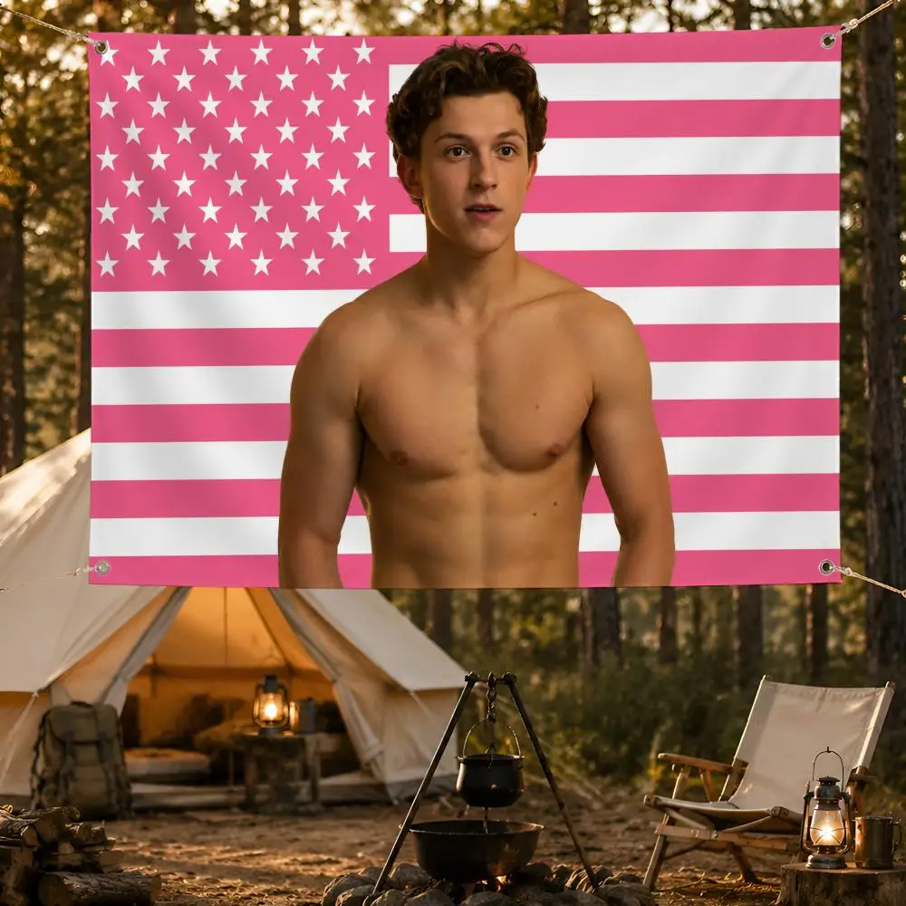 Actor Tom Holland British Hero Flags Fan support, home, dormitory, wall decoration, outdoor camping, party banners, gifts