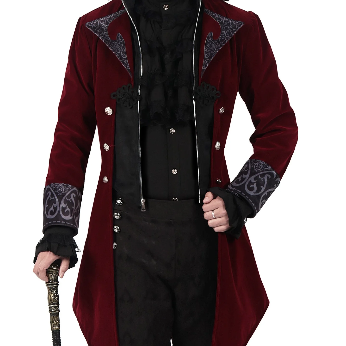 เสื้อโค้ททรงยาวสไตล์ยุคกลางแบบเรโทรสำหรับผู้ชาย ชุดคลาสสิกสำหรับการแสดงละครจีน