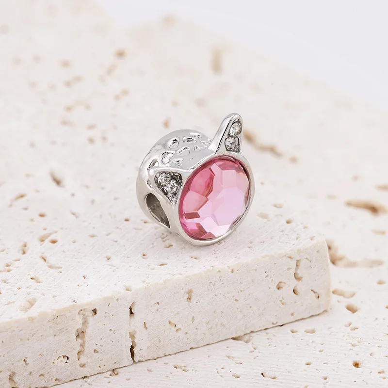 Exclusive design high-end aspect purple crystal ring made of alloy, with ruby red zircon stones, open design, DIY accessory for