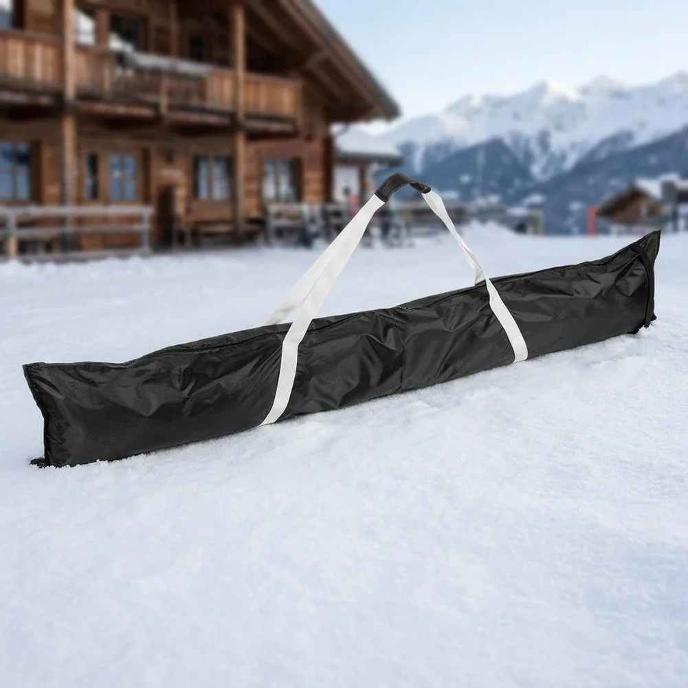 Waterproof Adjustable Ski Bag for Double For Skis and Poles Up to 175cm Oxford Material Fold Flat Compact Storage Ready