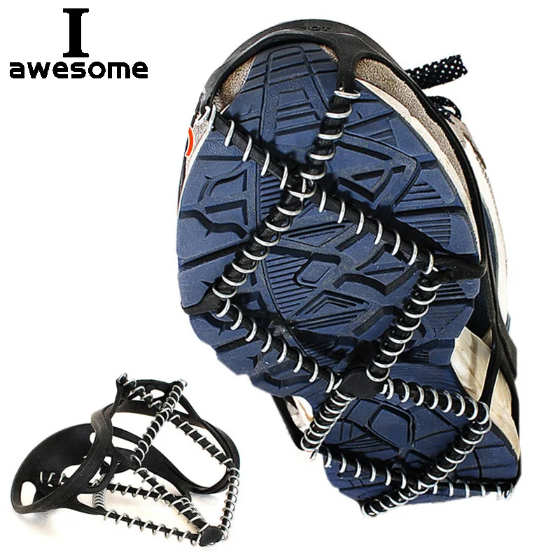 Non-slip Crampons Ice Grip 1 Pair Ice Snow route Camping Outdoor Sports Shoe Cover Walk Traction Cleats Ice Crampon Shoe Covers
