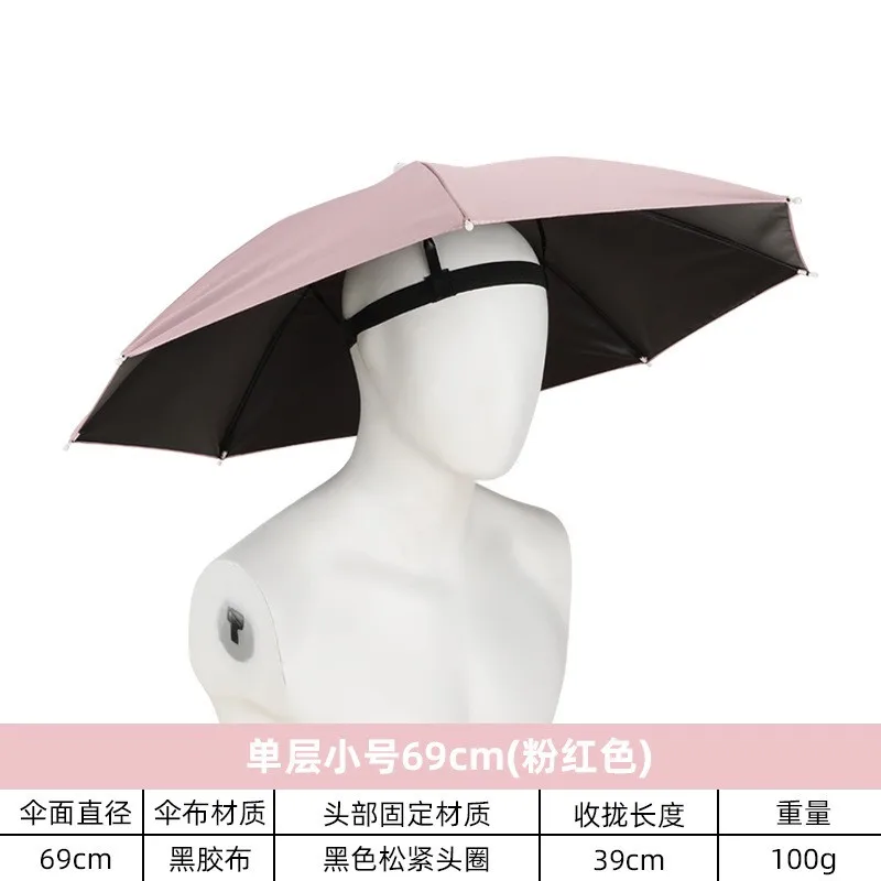 Portable Outdoor Umbrella Hat with Elastic Band Outdoor Hiking Fishing Waterproof Supplies Pratical Sunshade Headwear