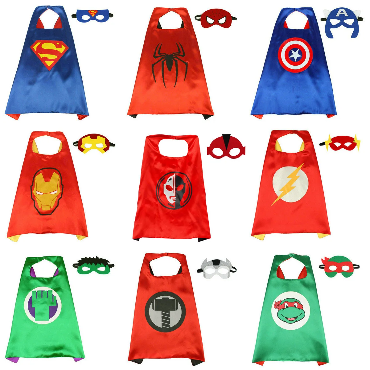 The Avengers Children's Cosplay Cloak Mask, Spider Man, Batman,Frozen,Transformers,Party Supplies Halloween Cloak, Birthday Gift