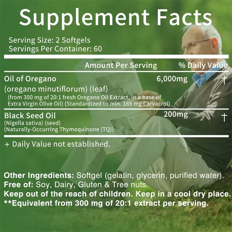 Oil of Oregano Supplements - for Digestion, Detoxification, Heart Health & Intestinal Health, Immune Support - Image 2