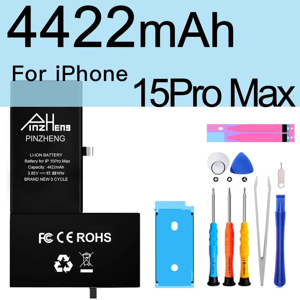 PINZHENG Real Hoge Capaciteit Batterij Voor iPhone 14 15 14 Pro 15 Pro 14 Pro Max 15 Pro Max 14 Plus 15 Plus Vervangende Batterijen