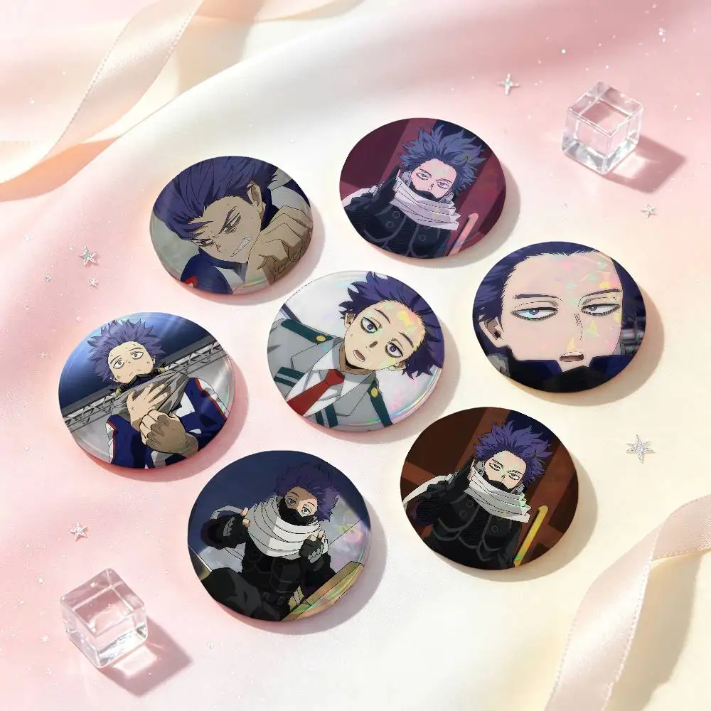 Hitoshi Shinso Anime Figure Badges Button Round Creative Pin Brooch Badge Bag Decor Accessories Fans Collect Friends Gifts
