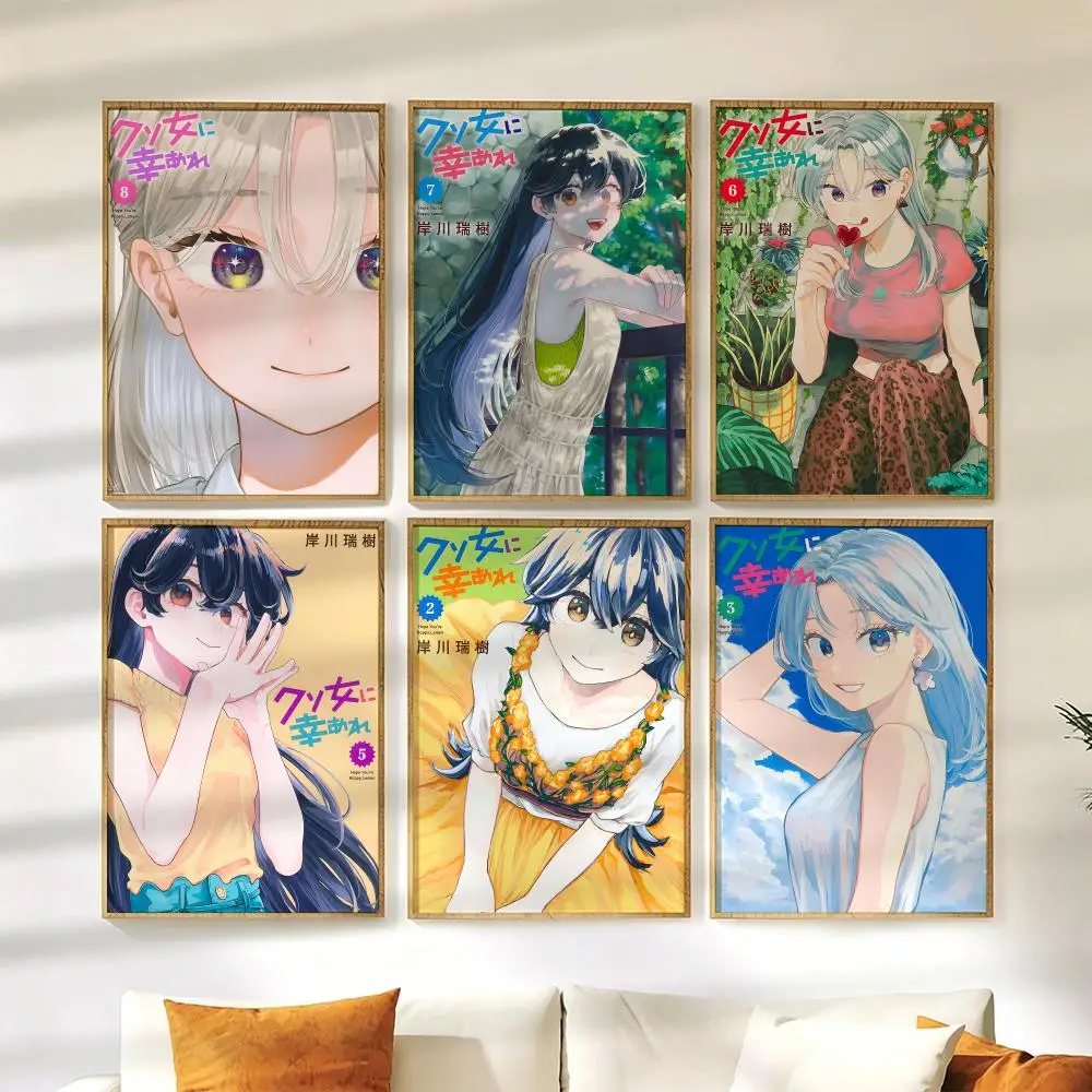 H-Hope You're Happy, Lemon Poster Wall Stickers HD Painting Self Adhesive Art Decals for Bedroom Living Room Home Decor