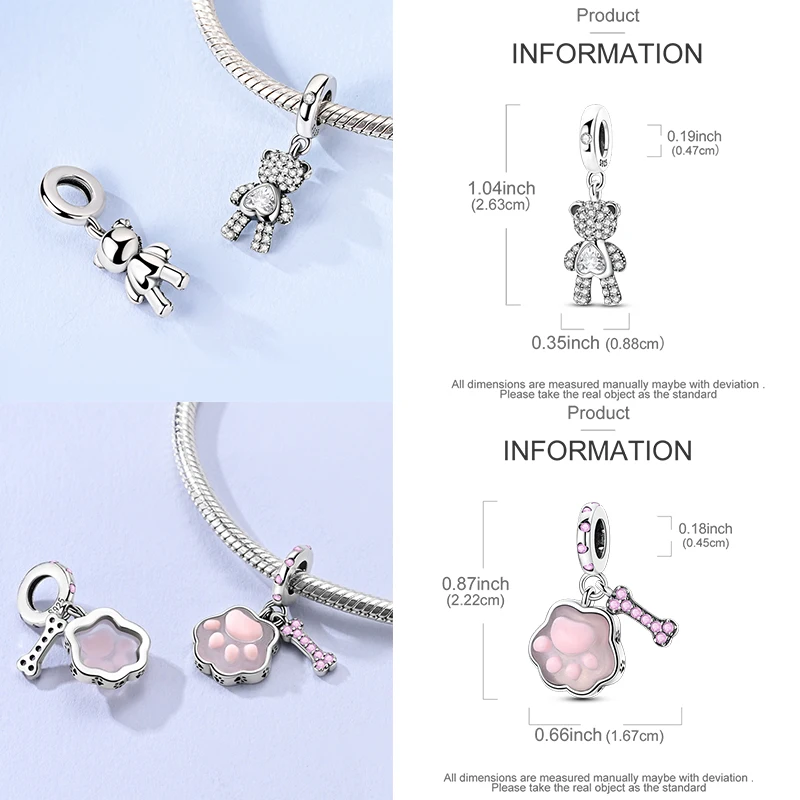 10 Stück 925 Sterling Silber Charm-Perlen Schmetterling Kleeblatt Elefant Baum des Lebens Original DIY Armband Halskette Schmuckherstellung – Detail 26