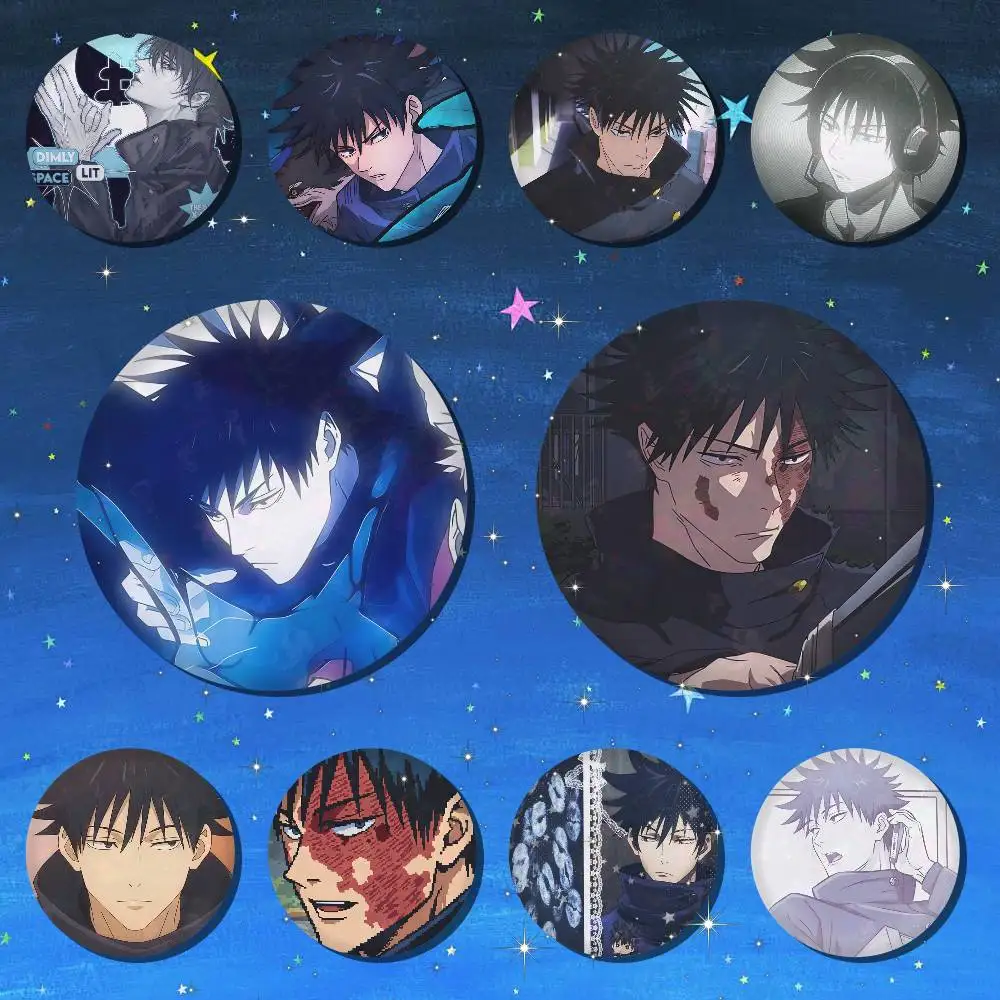 A-Megumi Fushiguro Tinplate Brooch Figure Icon Badge Handmade Brooches For Backpack Clothes Decoration