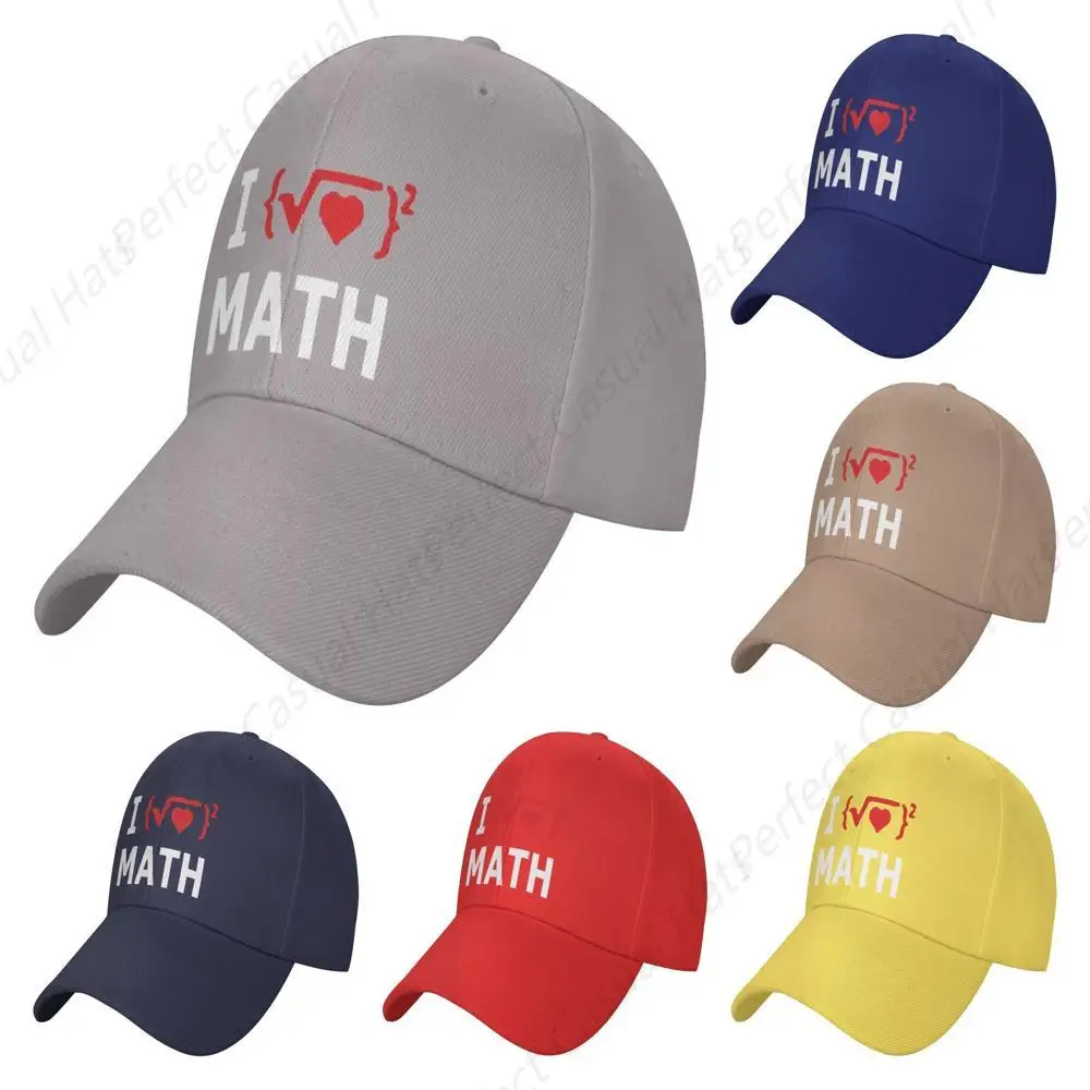 

Casual Classic High Quality I Love Math Peaked Hat Adjustable Classic Fashion Peaked Hat for Men Women Outdoor Sun Visor