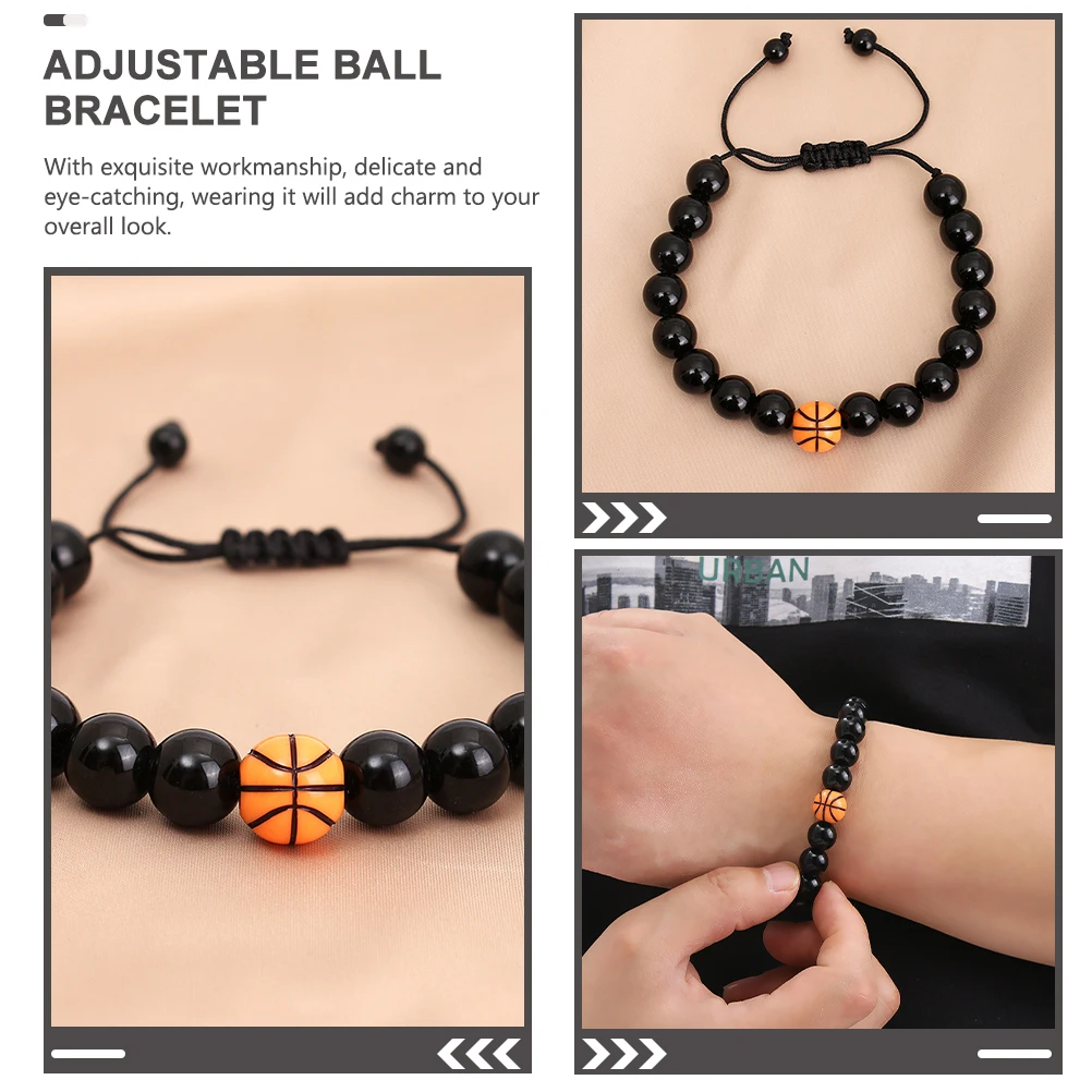

1pcs Basketball Bracelet Mens Adjustable Sports Charm Wrist Bands Basketball Stuff Fans Accessories Portable Compact Bracelets