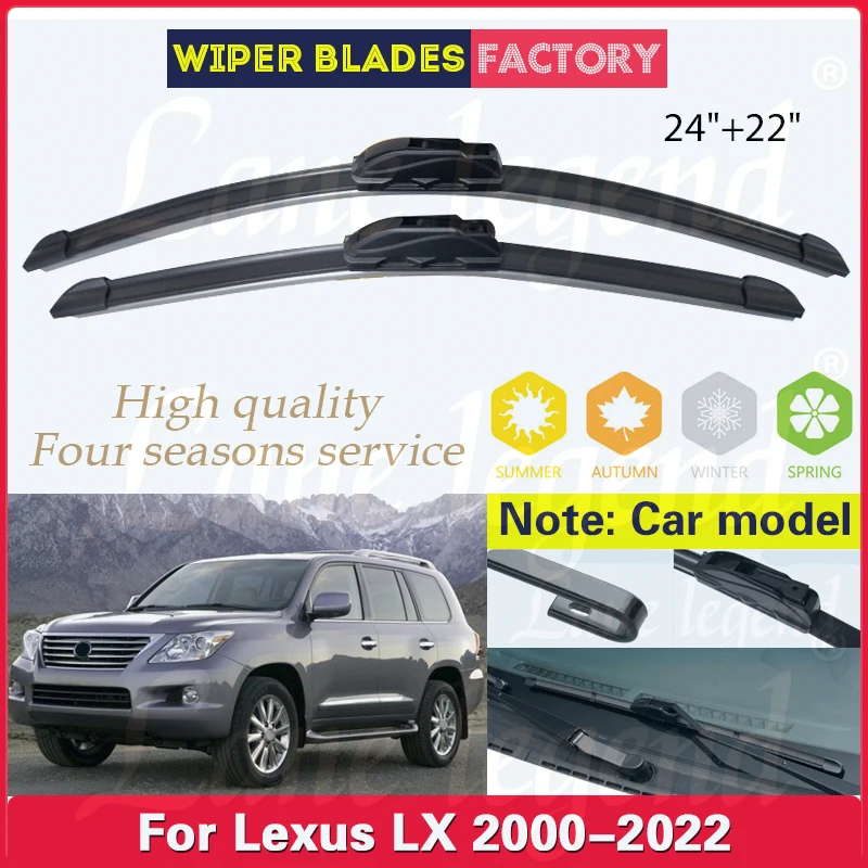 

Car Front Windshield Wiper Blades For Lexus LX 470 570 LX470 LX570 J201 J80 J300 2000 - 2022 Rubber Rain Brush Car Accessories