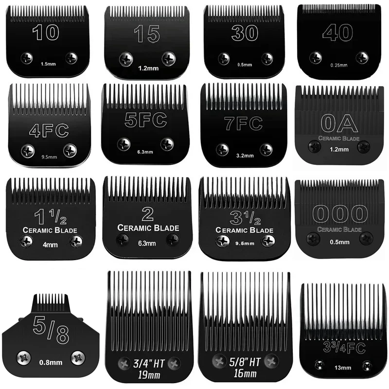 10#,30#,15#,4FC#,5FC#,7FC# Black Dog Grooming,Detachable Pet Clipper Blade Compatible with Wahl KM,Most Andis,Oster A5 Clippers