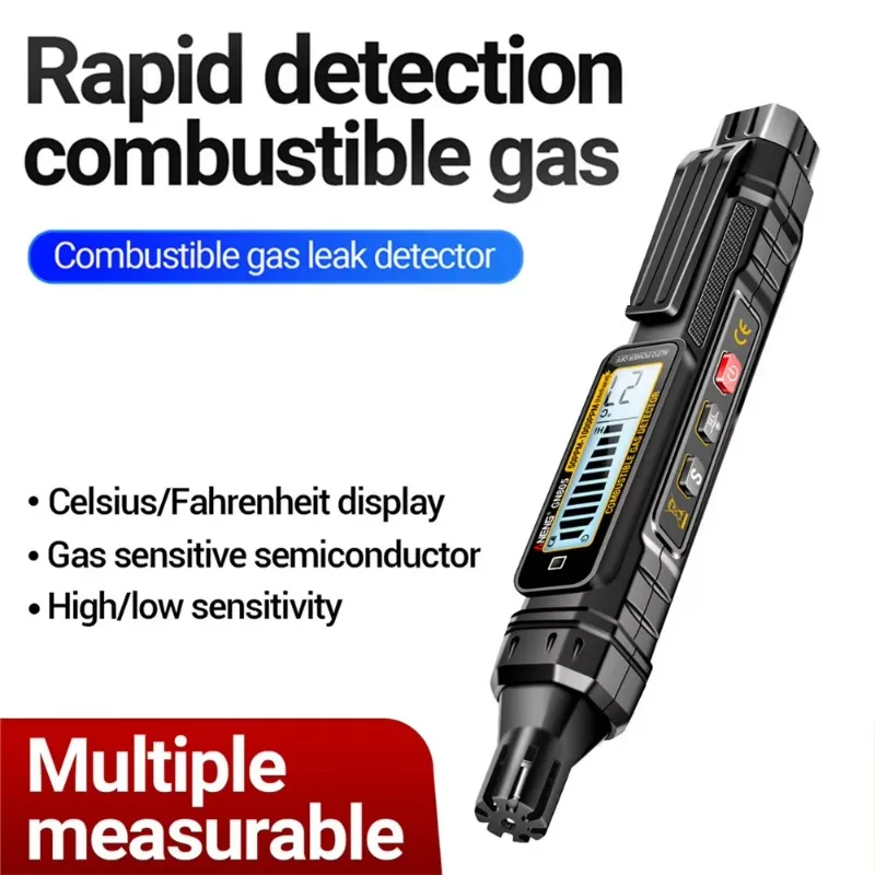 Without battery  ANENG Combustible Gas Detector 50~10000PPM Methane Flammable Alcohol Detection Pen Natural Gas Leakage Detector