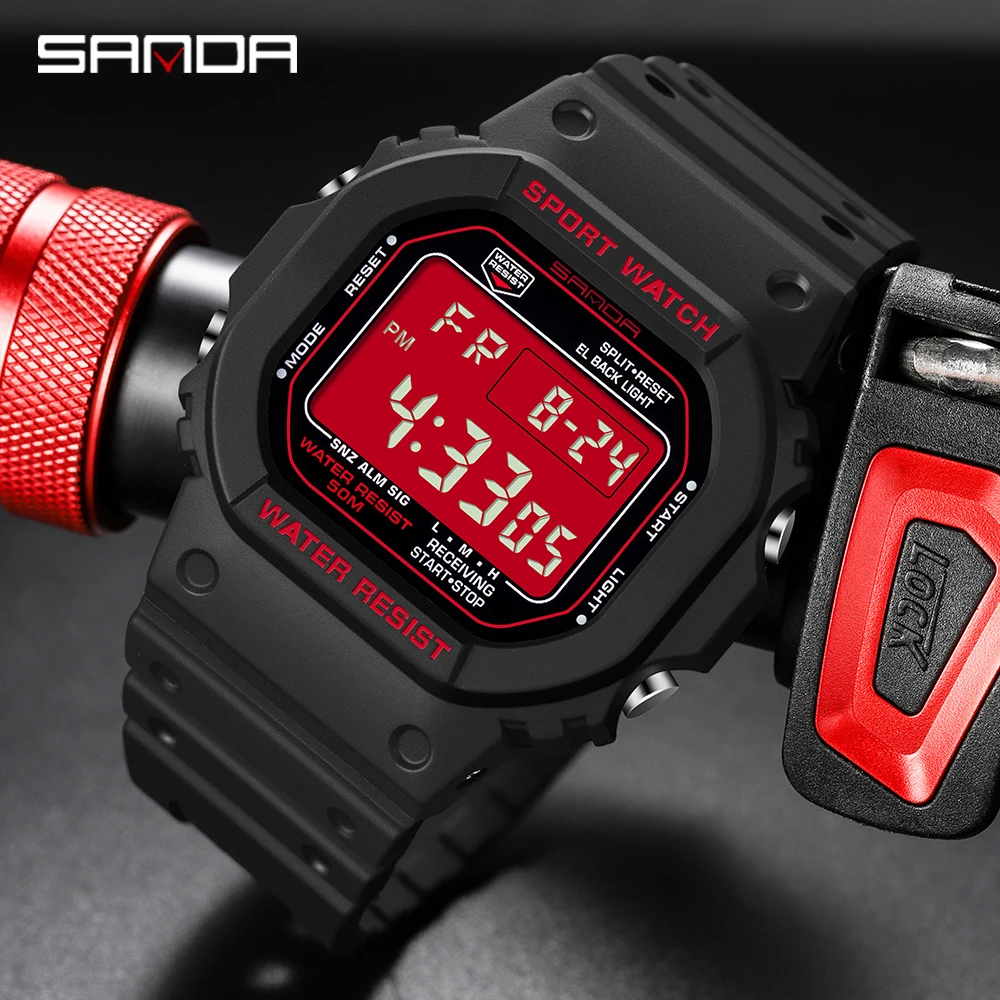 SANDA 2107 Men Waterproof Ms Sport Watches Boy Girl Electronic Watch Relogio Masculino Fashion Top Brand G Style Digital Watch
