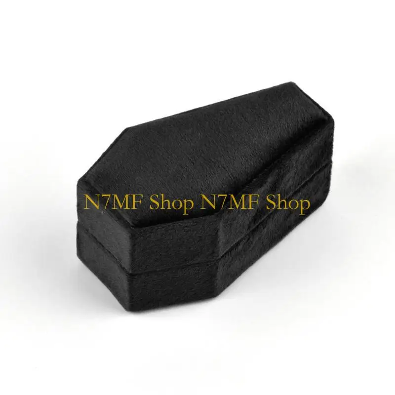 

N7MF Mini Makeup Trinkets Storage Box Travel Earring Necklace Storage Box Portable Coffin Rings Cases Jewelry