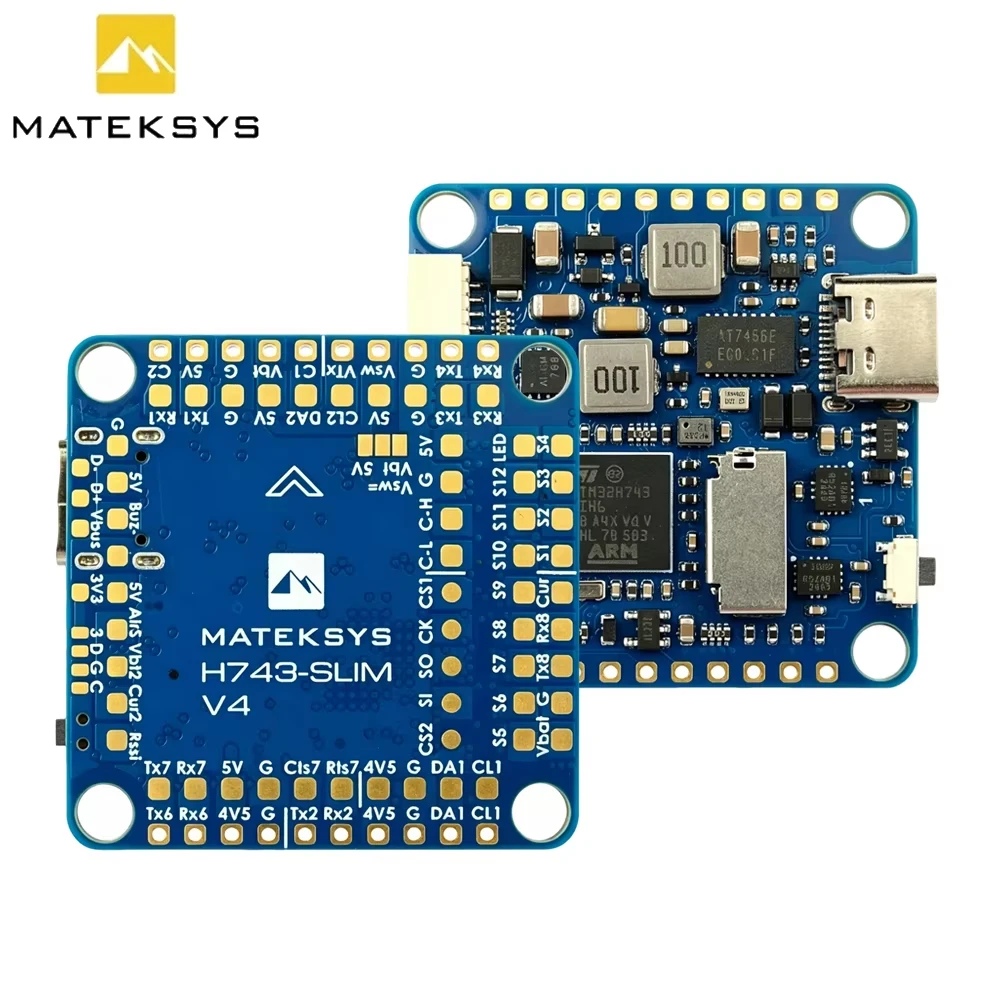 Mateksys Matek H743-SLIM-V4 2-8S Flight Controller with STM32H743VIH6 MCU ICM42688P IMU for Drone Quadcopter
