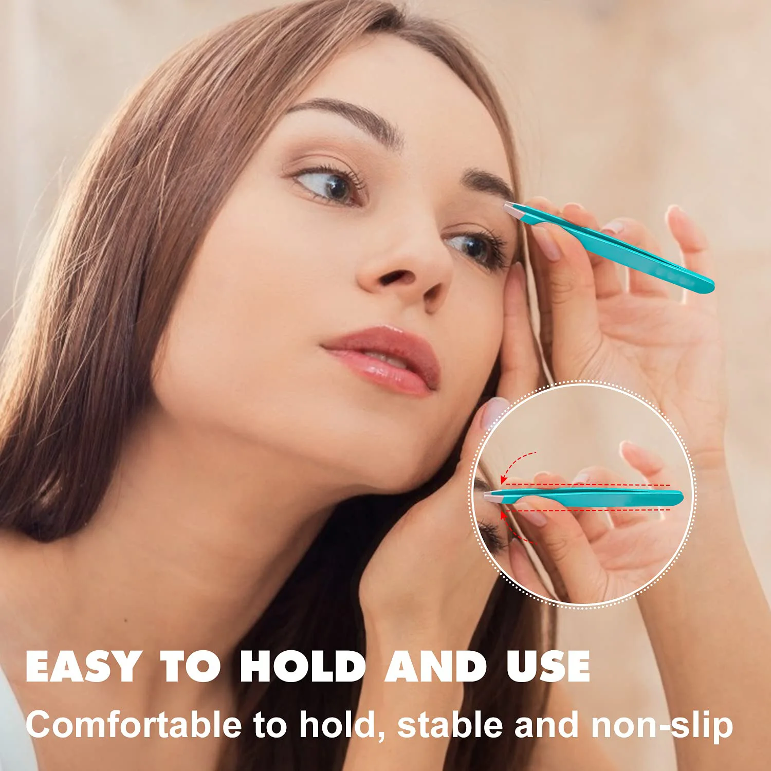 EyeblogugTweezer Hair Beauty Extracteur de poils fins, pinces à sourcils inclinées en acier inoxydable, outils de maquillage pour enlever les poils, 4 pièces avec sac